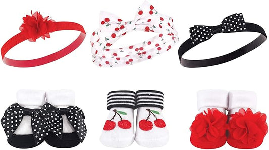 Hudson Baby Girl's Headband and Socks Giftset