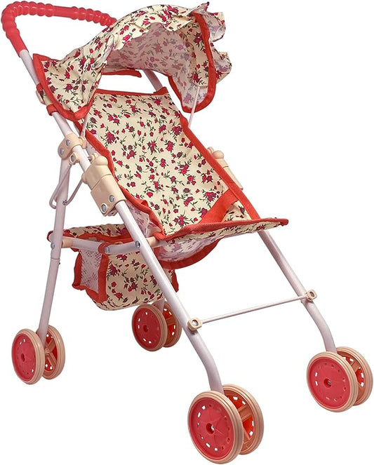 My First Baby Doll Stroller for Toddlers 3 Year Old Girls, Little Kids | Toy Stroller with Bottom Storage Basket