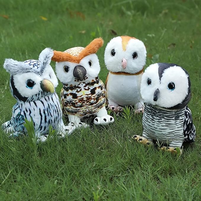 New Simulation Owl Plush Toy Cute Bird Animals Doll Baby C,20cm/ 7inch)
