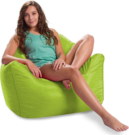 Posh Creations Structured Comfy Seat for Playrooms and Bedrooms, Large Bean Bag Chair, Malibu Lounge, Lime
