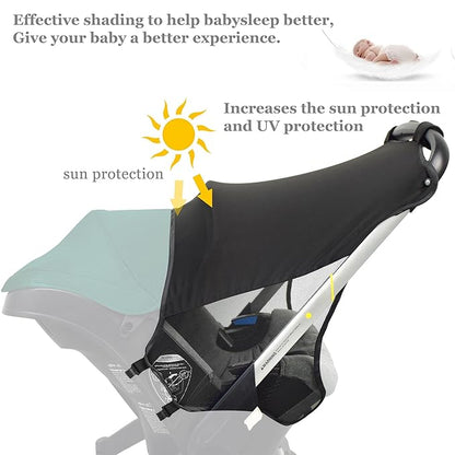 Custom Designed Sunshade Extension Compatible with Doona car seat Stroller, Marsheepy Stroller Sun Shade Baby Car seat UV Protection Sun Cover for Baby Pushchairs Strollers
