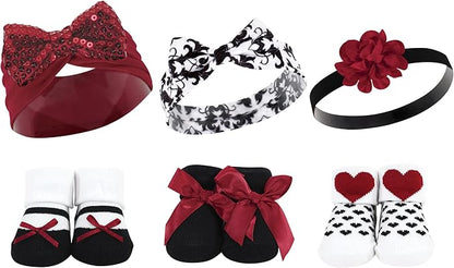Hudson Baby Girl's Headband and Socks Giftset