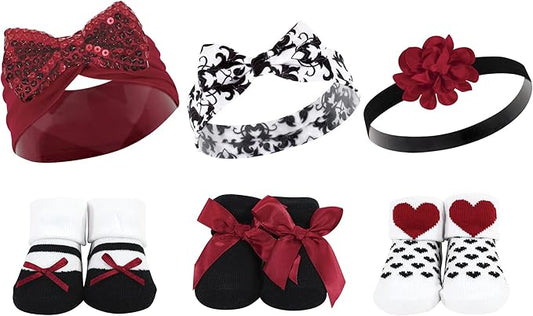 Hudson Baby Girl's Headband and Socks Giftset