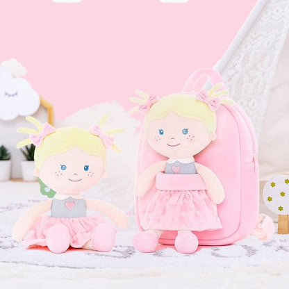Onetoo Toddler Backpack Kids Backpacks with Soft Light Baby Dolls 9.5"