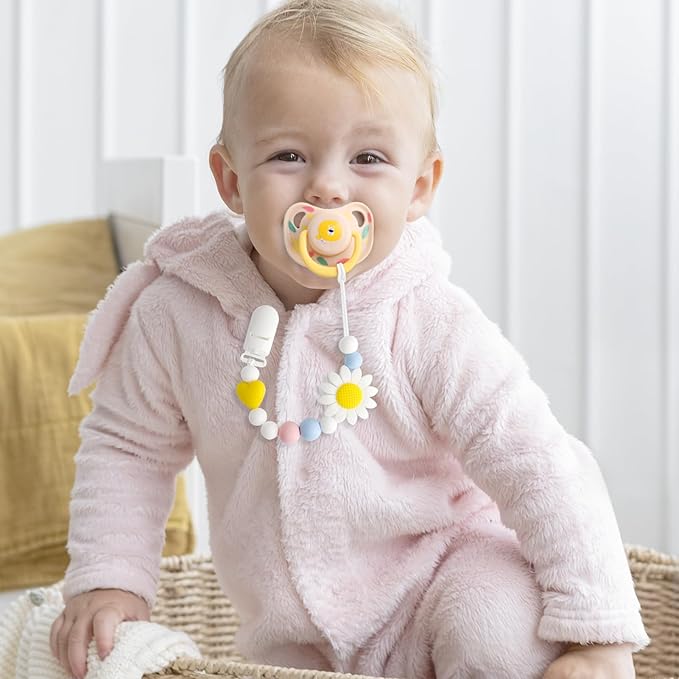 Silicone Pacifier Clip, 2 Pack Pacifier Holder for Boys and Girls