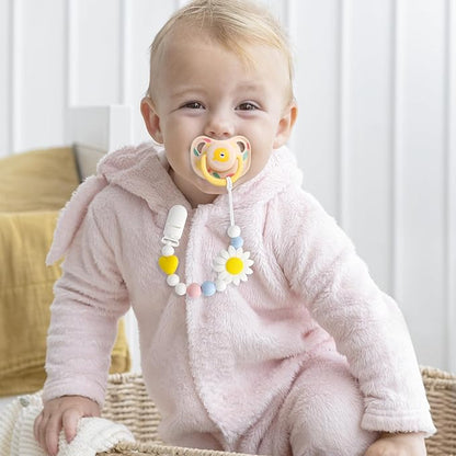 Silicone Pacifier Clip, 2 Pack Pacifier Holder for Boys and Girls