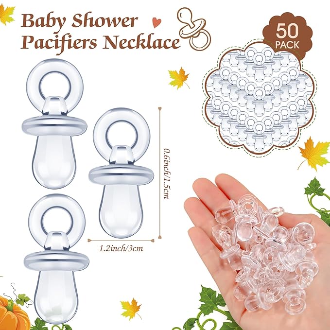 Thyle 51 Pcs Pacifier Hunt Baby Shower Games Include Baby 50 Acrylic