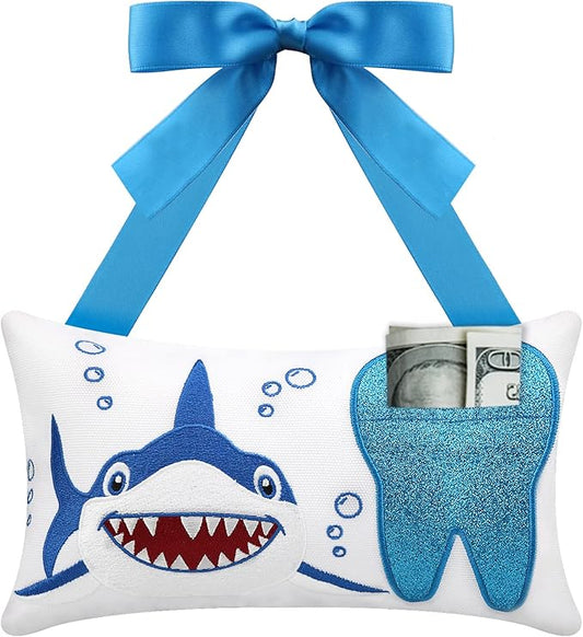Tooth Fairy Pillow with Pocket for Girls and Boys Kids 8.6 x 4.8 inches