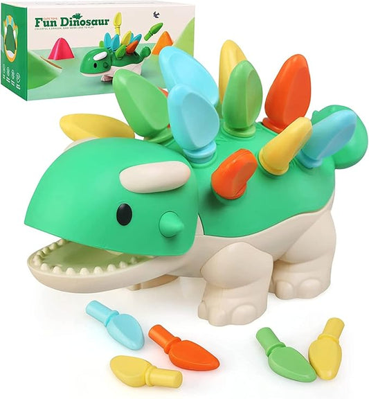 Hirger Montessori Toys for Baby 1 2 3 4 Year Old: Fine Motor Dinosaur Toys for Kids 2-4|Toddler Learning Educational Toys for Birthday Gift Age 1-2 12-18 Months