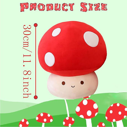 Large Mushroom Plush Toy, Mushroom Stuffed Animal Hugging Throw Pillow Plushies Doll Toy 12inch)