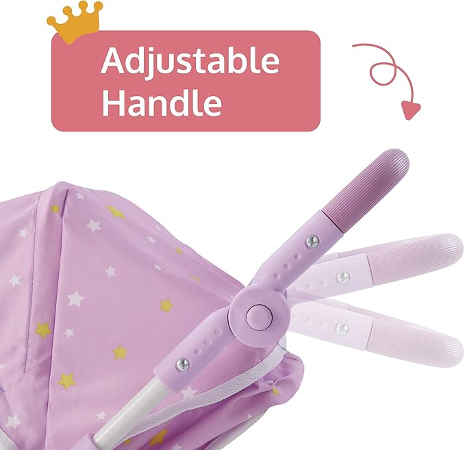 Olivia's Little World - Play Baby Doll Bassinet Stroller for Toddler, Baby Doll Pram Stroller Buggy for 3+ Year Old Girls 2-in-1 Baby