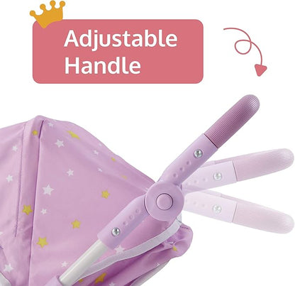 Olivia's Little World - Play Baby Doll Bassinet Stroller for Toddler, Baby Doll Pram Stroller Buggy for 3+ Year Old Girls 2-in-1 Baby