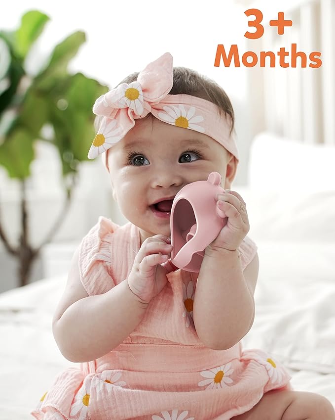 Teething Toys for Babies 0-6 Months, Never Drop Silicone Baby Teether