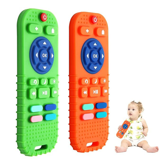 Hooku 2 Pack Silicone Teethers for Babies 0-6 Months, Teething Toys for Babies 6-12 Months 0-3 Months,