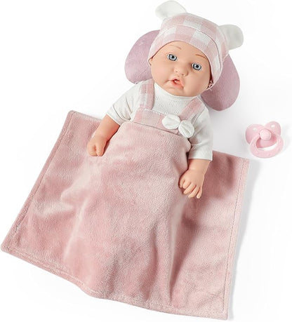 12 Inches Baby Doll Toys Set with Accessories, Includes Baby Doll Carrier Bassinet Bed 3+
