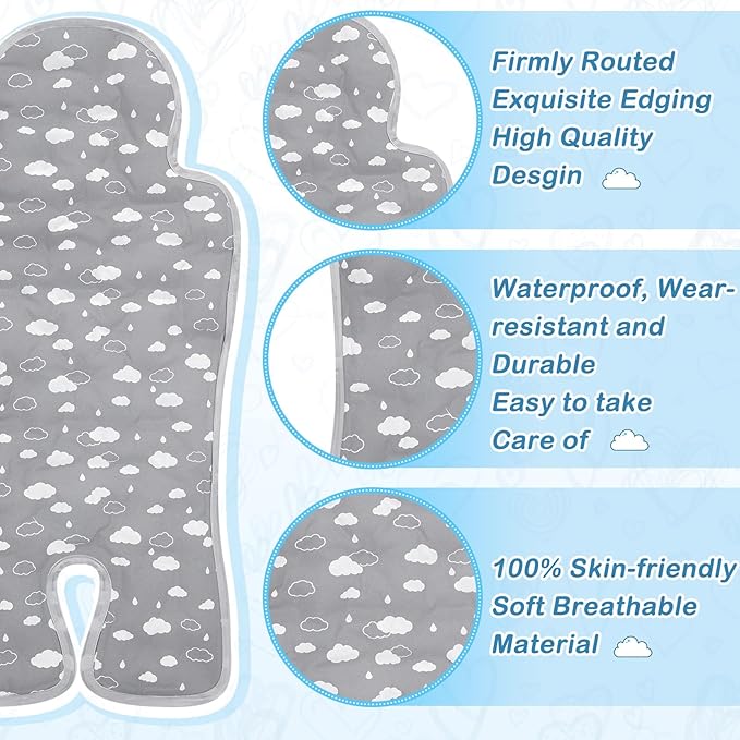 Pinkunn 2 Pcs Gel Car Seat Cooling Pad for Baby Summer Breathable Ice Cushion Multifunctional Ice Stroller Cooler Mat for Stroller Baby Dining Chair Child Safety Seat(Assorted Color,Heart, Cloud)