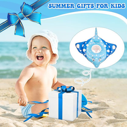 Inflatable Pool Float for Kids - Manta Ray Pool Floaties Swimming Ring, Fun Summer Outdoor Beach Swimming Pool Tube Water Toys for Kids 3 4 5 Years