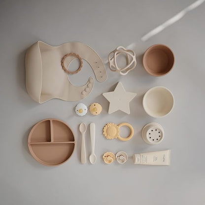 mushie Silicone Suction Bowl | BPA-Free Non-Slip Design (Natural)