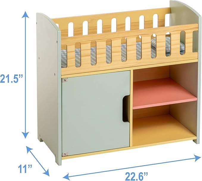 JC Toys Parfait Collection | Deluxe Wooden Doll Toy Bed with Storage Accessories 20" | 3+ |