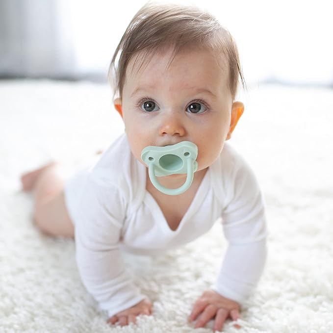 Dr. Brown's HappyPaci 100% Silicone Baby Pacifier, Contoured One-Piece Design 0-6m, BPA-Free, 3 Pack