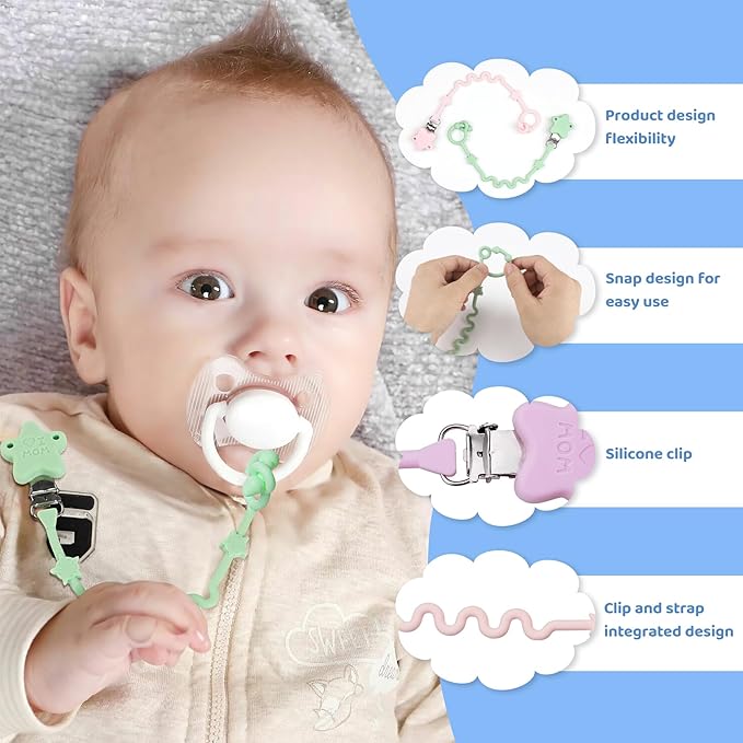RTMOK 4pcs Silicone Setpacifier Clip"