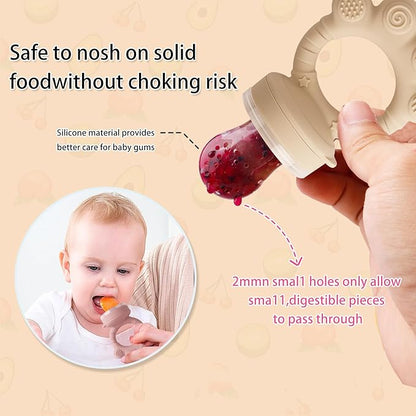Baby Solids/Frozen Fruit Feeder Pacifier, Infant Teether Toy 4M+ 2-Pack (Claw