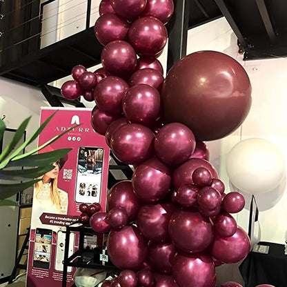 105pcs Burgundy Balloons 12inch Maroon Party Latex Balloons for Birthday, Graduation