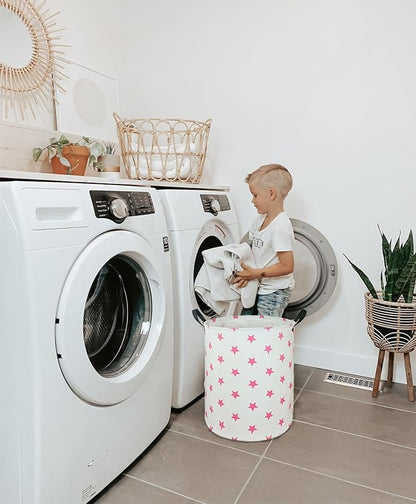 Round Star Pattern Laundry Hamper Storage Basket Organizer Hamper Storage