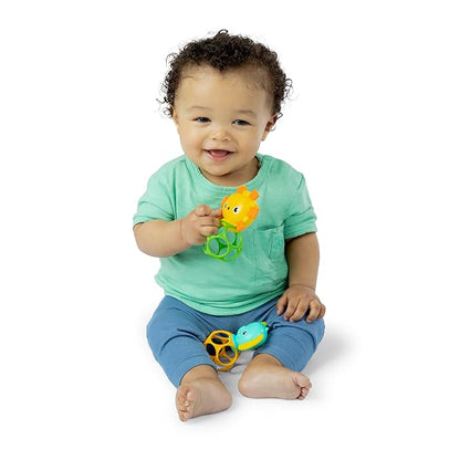 Bright Starts Soother Pals Easy-Grasp Teether Toys, 2-Pack Lion and Elephant Characters