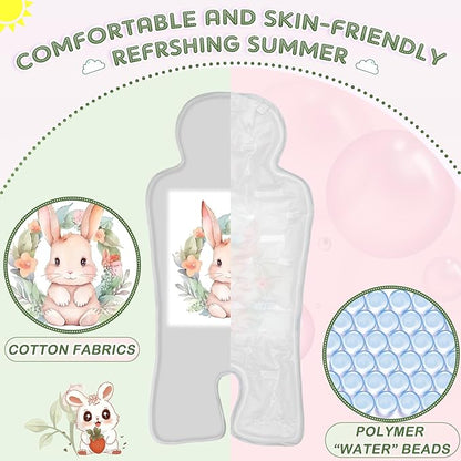 Qunclay 2 Pcs Gel Car Seat Cooler Pad for Baby Cooling Pad for Stroller Breathable Universal Car Cooler Mat Multifunctional Baby Stroller Seat Liner Cushion Chair(Rabbit, Elephant)