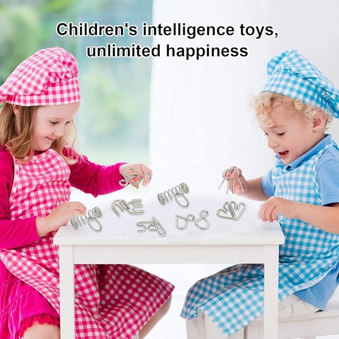 IQ Toys-AB A+B Test Mind Game Brain Teaser Wire Magic 16), Metallic