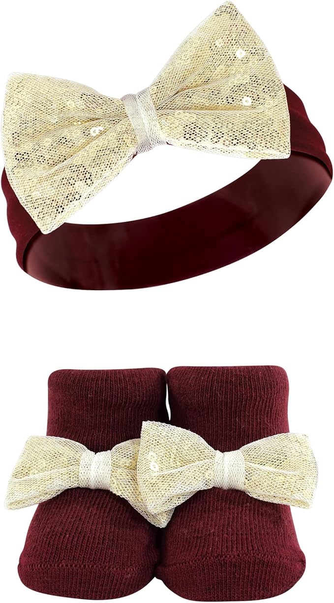Hudson Baby baby-girls Headband and Socks Set