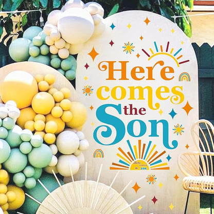Here Comes The Son Party Decal Baby Shower Backdrop Stickers