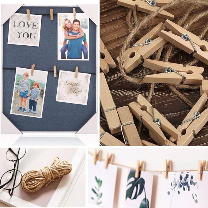1.4 Inch Mini Clothes Pins for Photo, 130 Pcs Small Clothes Pins