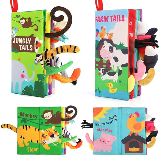 beiens Baby Books 0-6 Months, 2PCS Baby Toys 0-3-6-12-18 Months