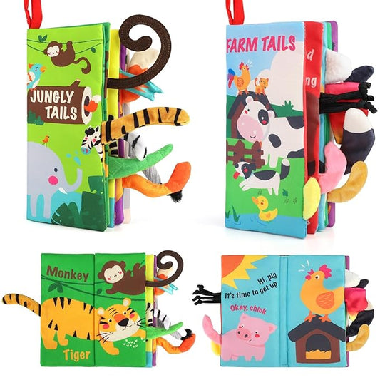 beiens Baby Books 0-6 Months, 2PCS Baby Toys 0-3-6-12-18 Months