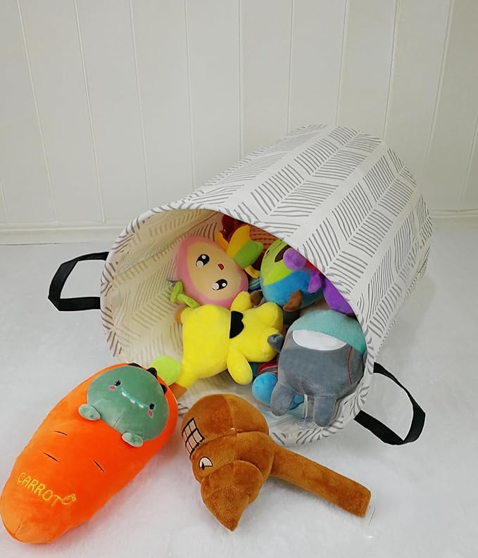 Round Gray Laundry Hamper Storage Basket Organizer Hamper Storage Bins