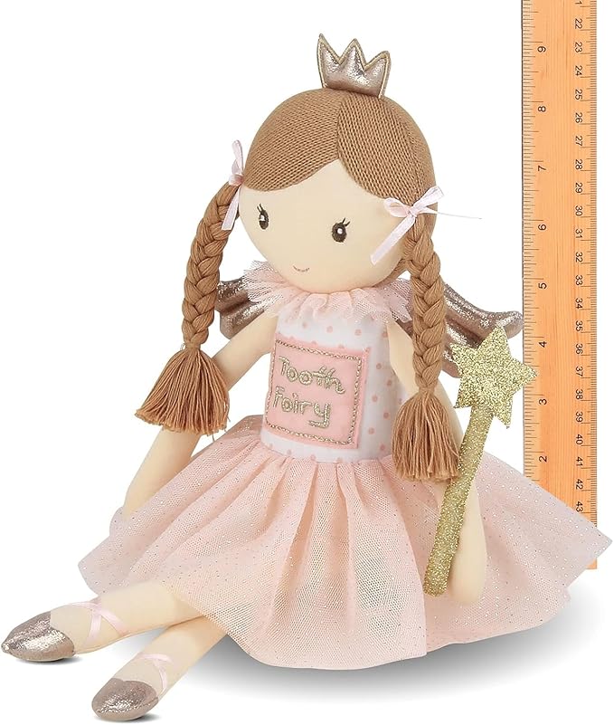 Bearington Pixie Soft Plush Tooth Fairy Doll, 14 Inches