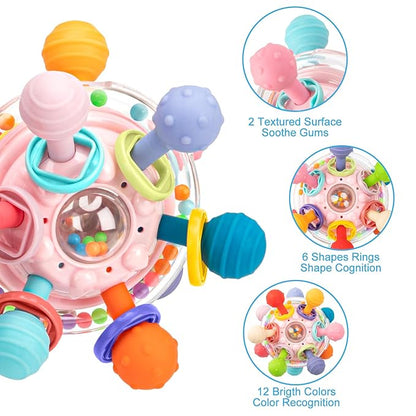 TOHIBEE Baby Montessori Sensory Toys for 0-6 6-12 Months, Food Grade Teething Toys for Babies 0 3 6 9 12 18 Months 1 2