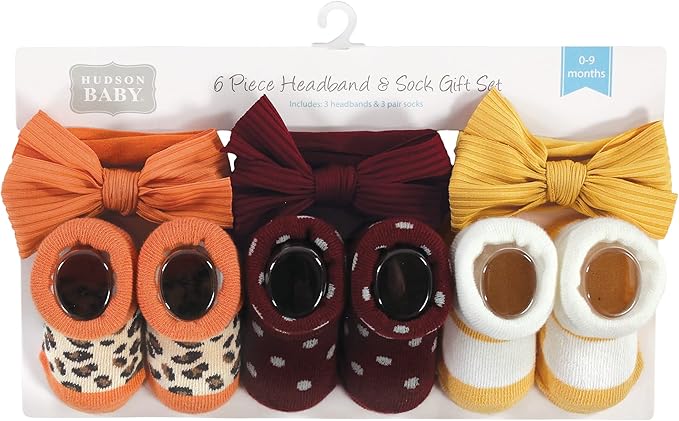 Hudson Baby Girl's Headband and Socks Giftset