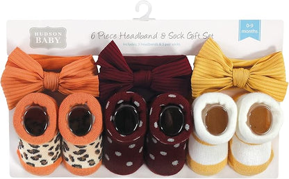 Hudson Baby Girl's Headband and Socks Giftset