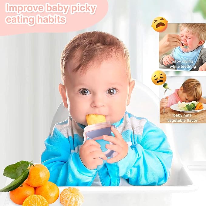 Baby Solids/Frozen Fruit Feeder Pacifier, Infant Teether Toy 4M+ 2-Pack -