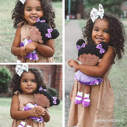 OUOZZZ 15in Soft Baby Doll Plush Toy - African American