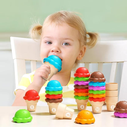 Ice Cream Toys Color and Counting Alphabet Match Learning Toys (65Pcs Counting)