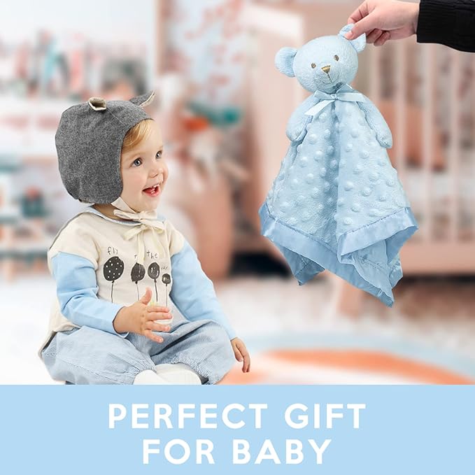 Pro Goleem Teddy Bear Lovey Baby Security Blanket for Boys 16 Inch