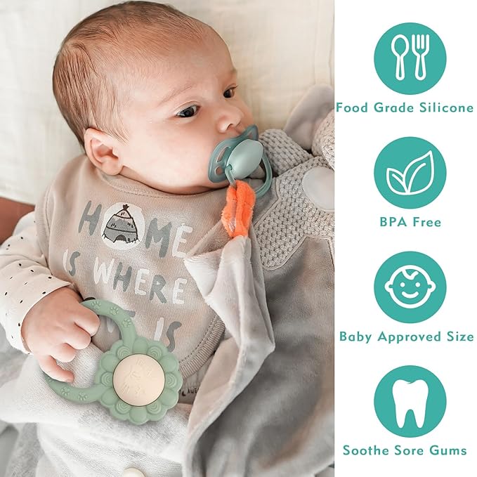 Socub Silicone Baby Teething Toy for Babies 3-6, 12 18 Months