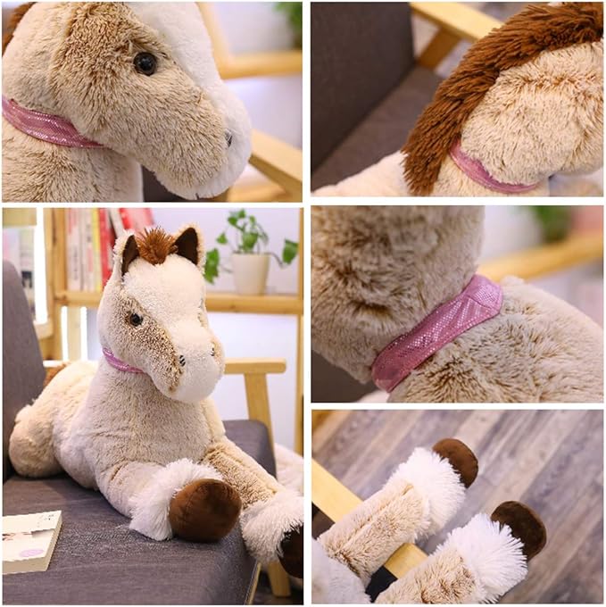 Large Horse Stuffed Animal Plush Toy,Giant Pony Unicorn Plush Doll Gifts for Kids 47.2"