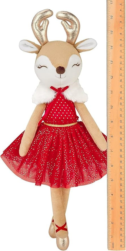 Bearington Noella Plush Reindeer Ballerina Doll, 16.5 Inch