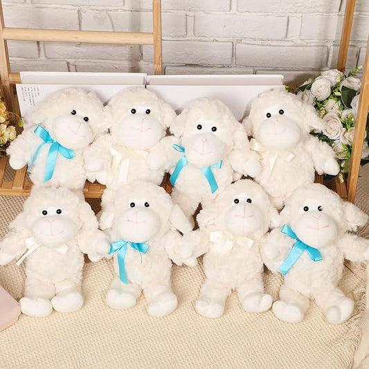 Poen 10 Pcs Lamb Plush Toys Stuffed Animal Sheep 11 Inch Little Lamb Plushy Cute Stuffed Animal Lamb Doll White Sheep Toys Huggable Lamb Toys Gift for Little Ones, Friends
