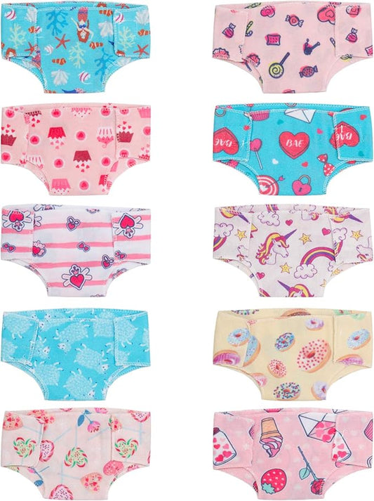 SOTOGO 10 Pieces Doll Diapers Doll Underwear Doll Underpants Doll 14-18 Inch